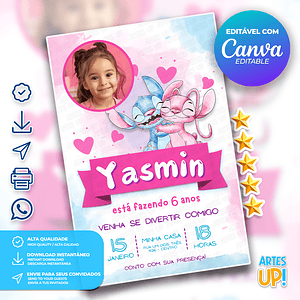 Invitación de cumpleaños de ángel y puntada de acuarela con foto