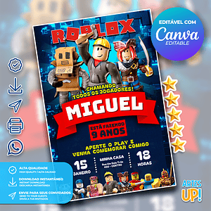 Invitación de cumpleaños de Roblox