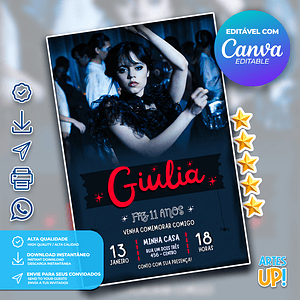 Invitación de cumpleaños de Merlina Addams