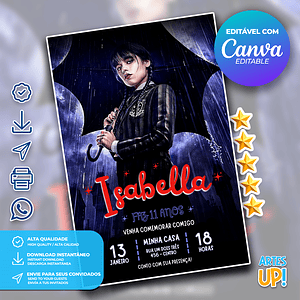 Invitación de cumpleaños de Merlina Addams