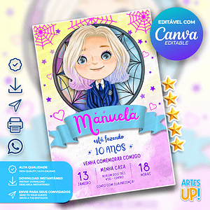 Invitación de cumpleaños en acuarela de Enid