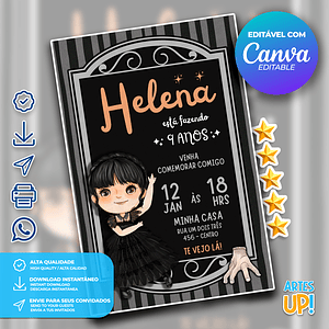 Invitación de cumpleaños de Merlina Addams 