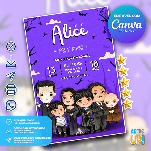 Wednesday Addams Birthday Invitation 1