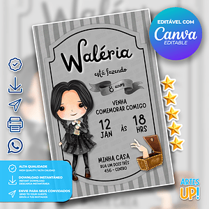 Invitación de cumpleaños de Merlina Addams