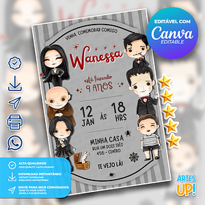 Invitación de cumpleaños de Merlina Addams