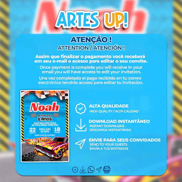 Invitación de cumpleaños de Hot Wheels 2