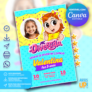 Invitación de cumpleaños de MC Dijante María Clara con foto