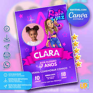 Rafa, Rafa and Luiz Birthday Invitation with photo