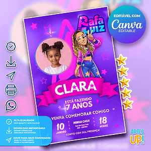 Invitación de cumpleaños de Rafa, Rafa y Luiz con foto