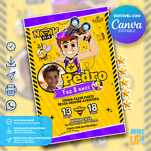 Invitación de cumpleaños de Natan Por Aí con foto