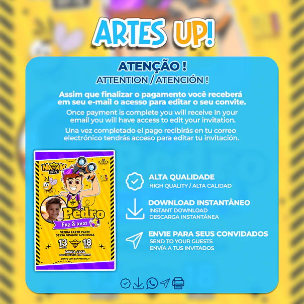 Invitación de cumpleaños de Natan Por Aí con foto 2