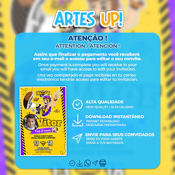 Invitación de cumpleaños de Natan Por Aí con foto 2