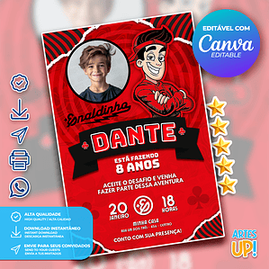 Convite de Aniversário Enaldinho com foto