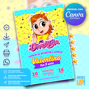Convite de Aniversário MC Divertida Maria Clara 