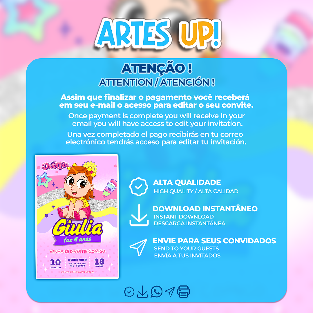 Convite de Aniversário MC Divertida Maria Clara 2