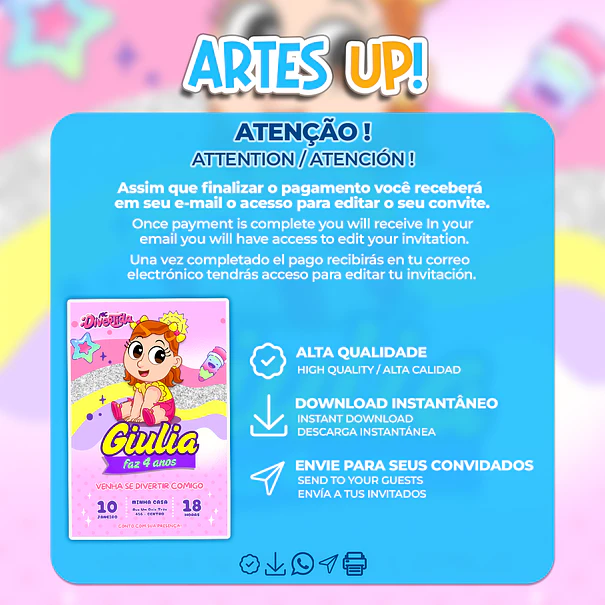 Invitación de cumpleaños para MC Fun Maria Clara 2