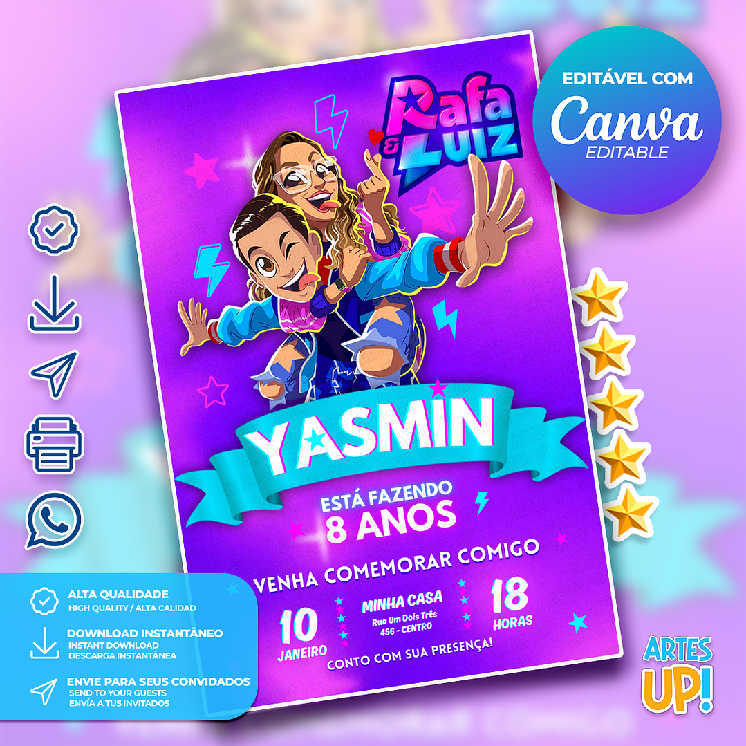 Convite de Aniversário Rafa e Luiz 1