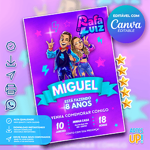 Convite de Aniversário Rafa e Luiz