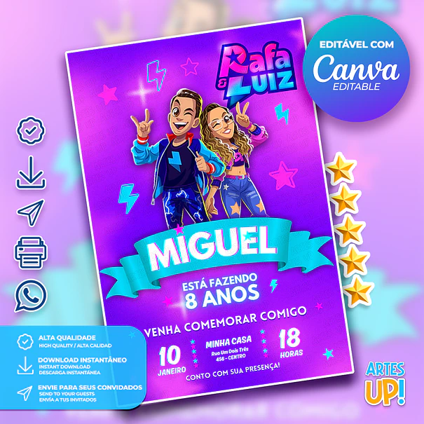 Invitación de cumpleaños de Rafa y Luiz 1