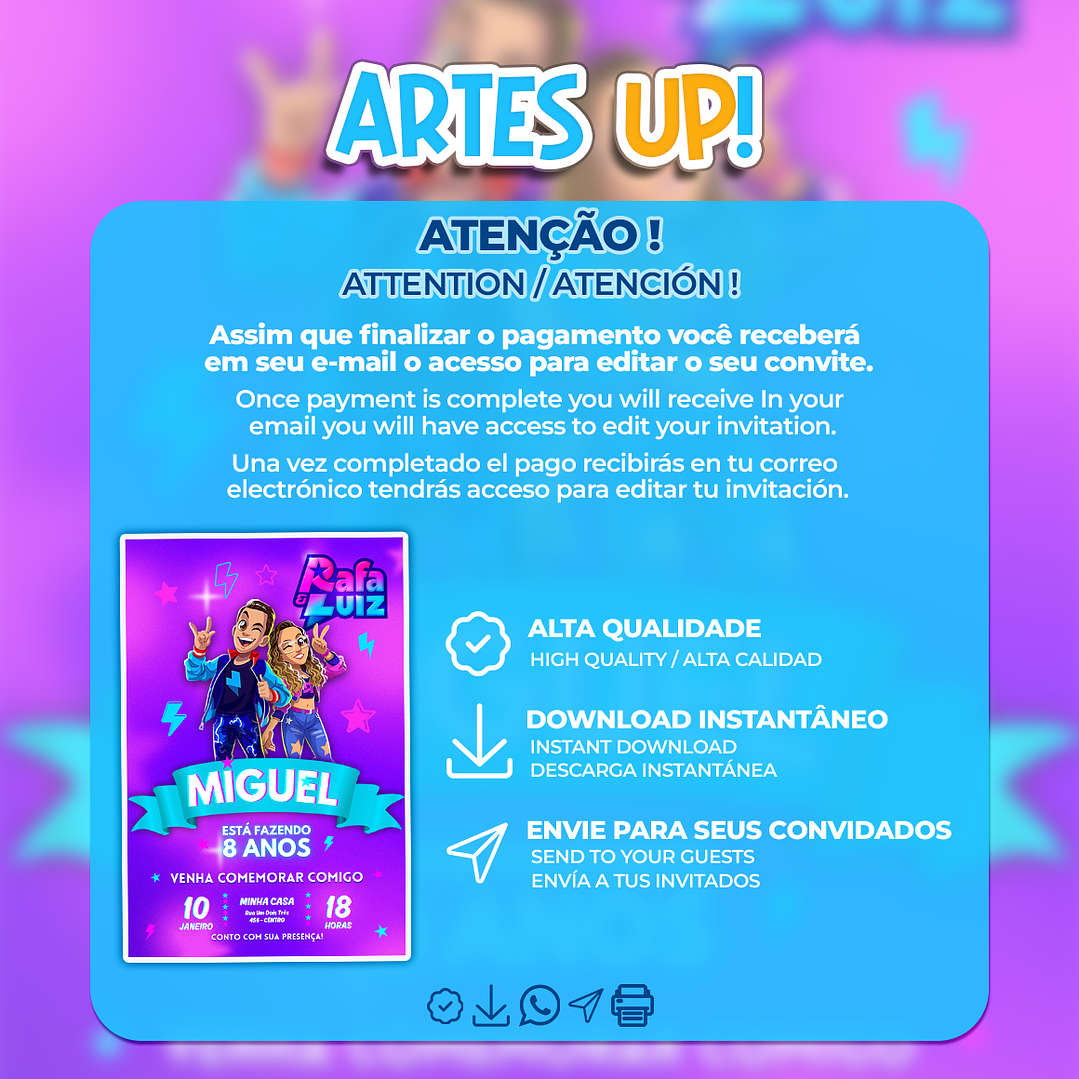 Convite de Aniversário Rafa e Luiz 2