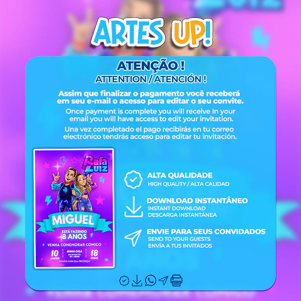 Invitación de cumpleaños de Rafa y Luiz 2