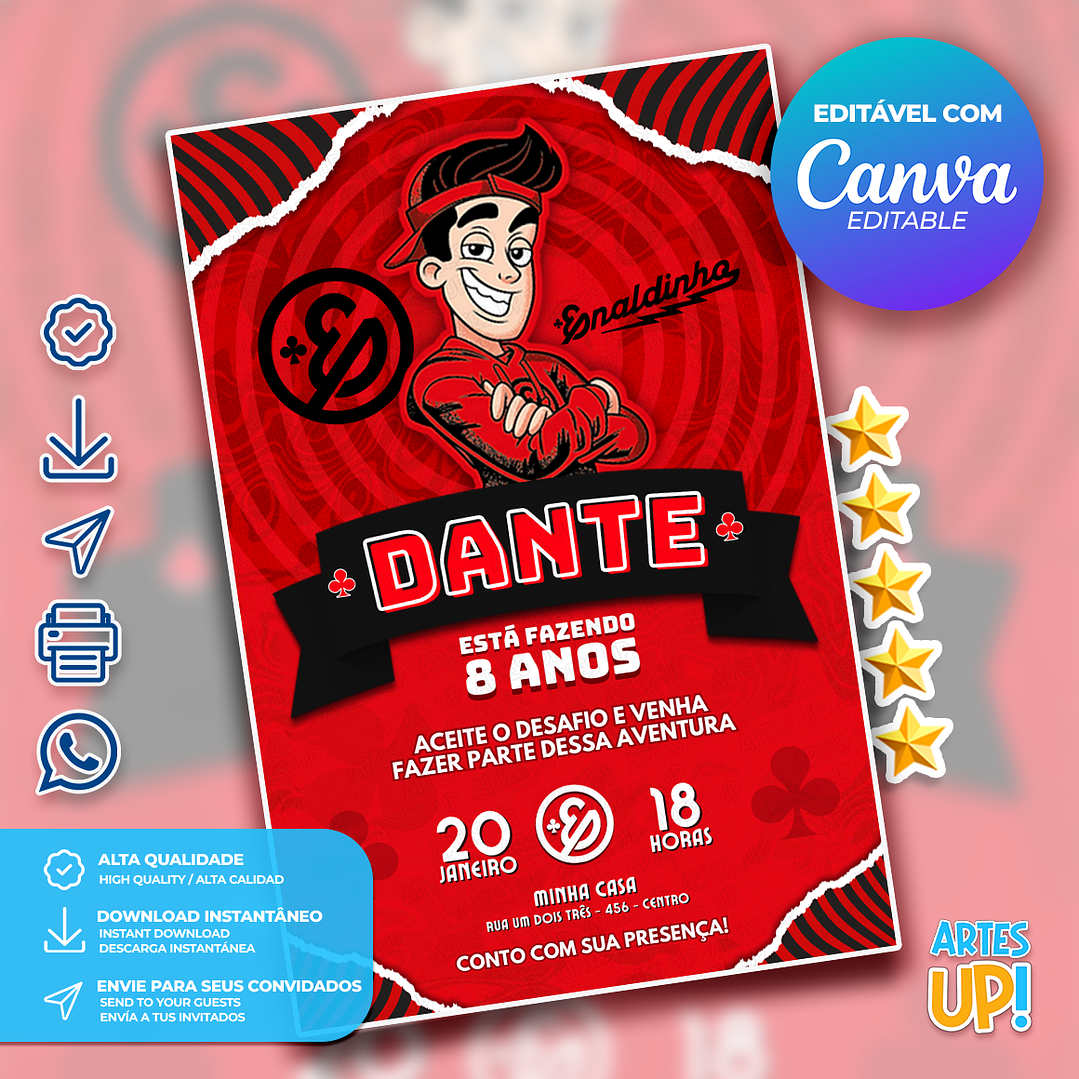 Convite de Aniversário Enaldinho 1