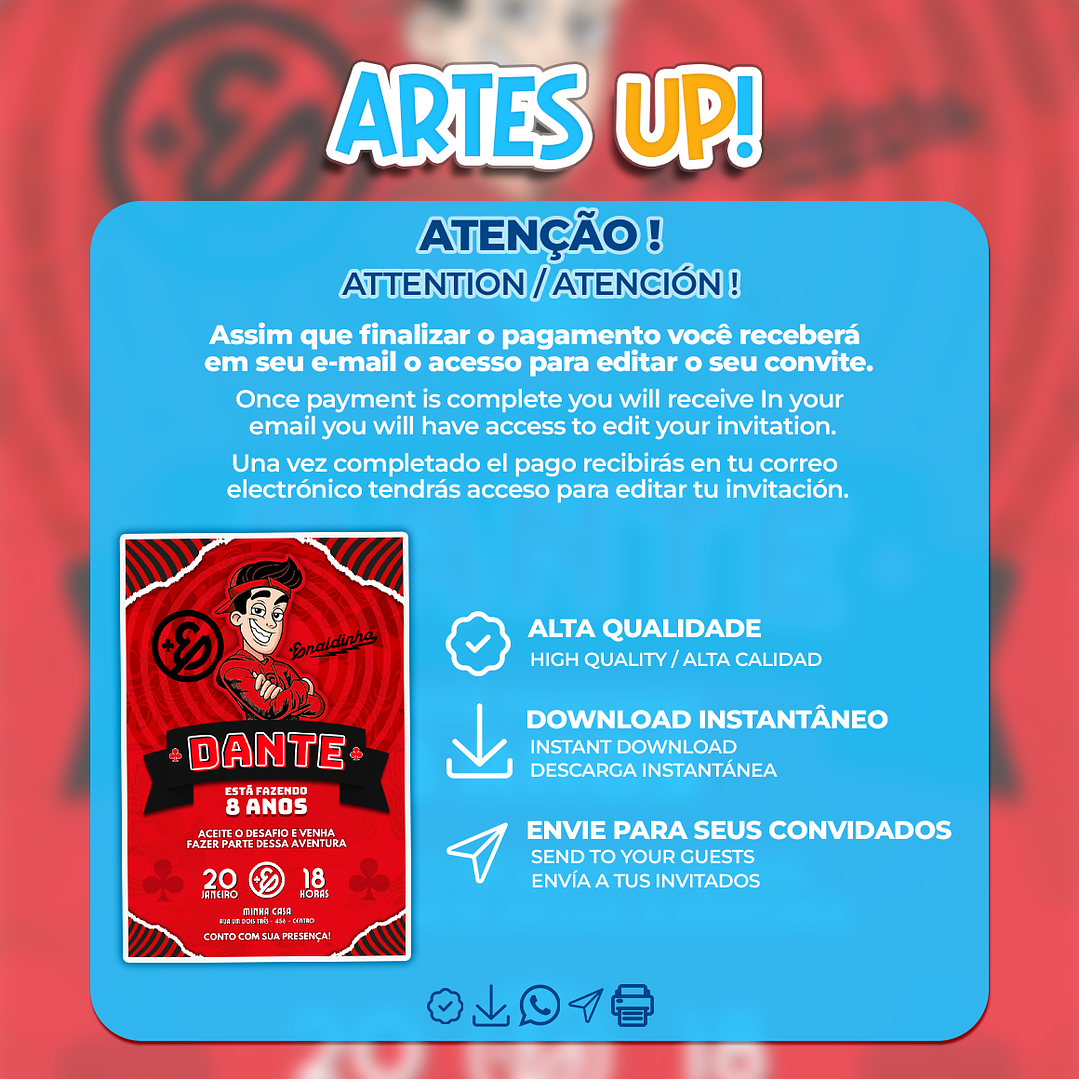 Convite de Aniversário Enaldinho 2