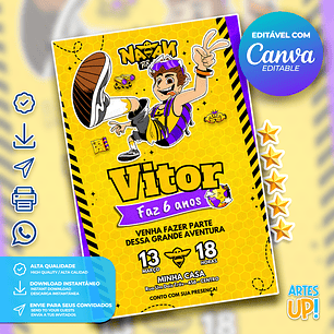 Convite de Aniversário Natan Por Aí 