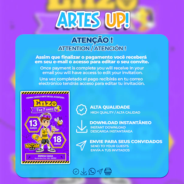 Convite de Aniversário Natan Por Aí 2