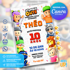 Invitación de cumpleaños de Stumble Guys