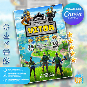 Invitación de cumpleaños de Fortnite
