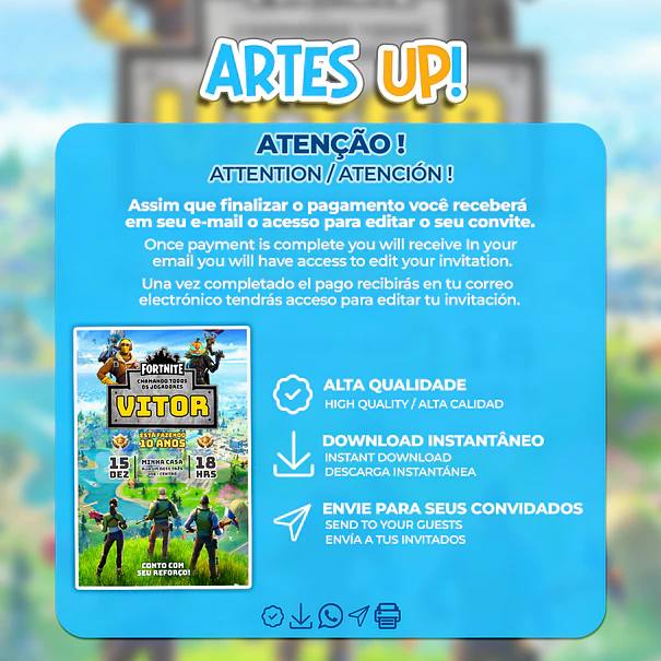 Invitación de cumpleaños de Fortnite 2