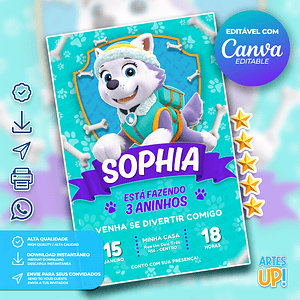 Invitación de cumpleaños de la Patrulla Canina de Everest