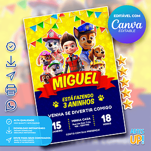 Invitación de cumpleaños de la Patrulla Canina