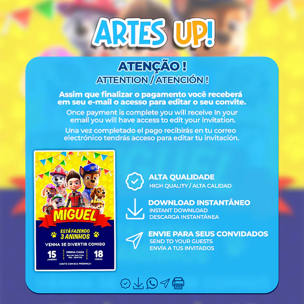Paw Patrol Birthday Invitation 2