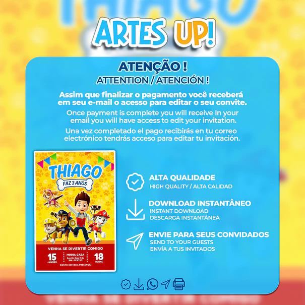 Paw Patrol Birthday Invitation 2
