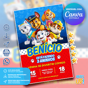 Invitación de cumpleaños de la Patrulla Canina