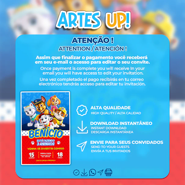 Paw Patrol Birthday Invitation 2