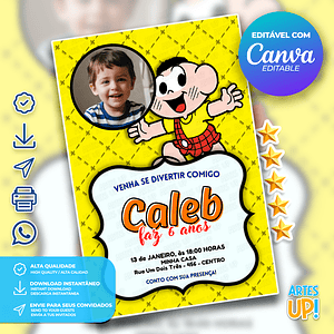 Invitación de cumpleaños de Cascao con foto