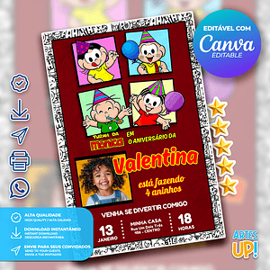 Invitación de cumpleaños de la pandilla de Mónica con foto