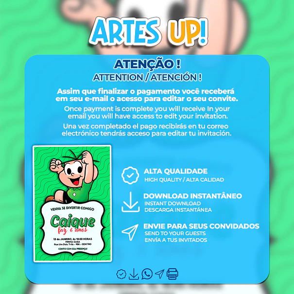 Chives Birthday Invitation 2