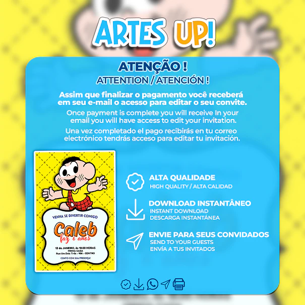 Convite Aniversário Cascão 2