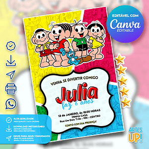 Invitación de cumpleaños de la pandilla de Mónica