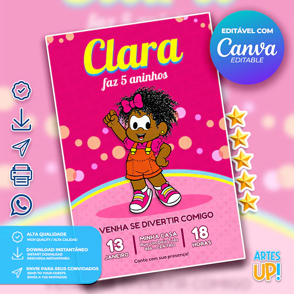 Milena's Birthday Invitation Monica's Gang 1