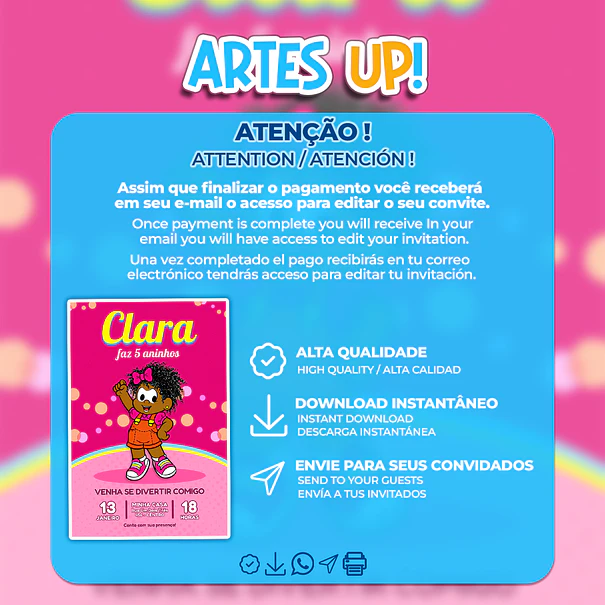 Milena's Birthday Invitation Monica's Gang 2