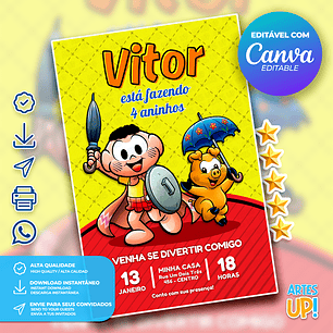 Convite Aniversário Cascão