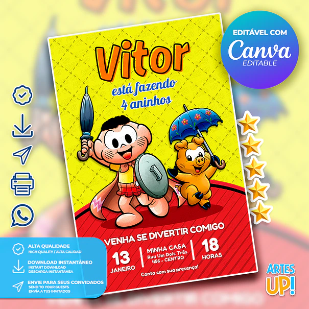 Invitación de cumpleaños de Cascão 1