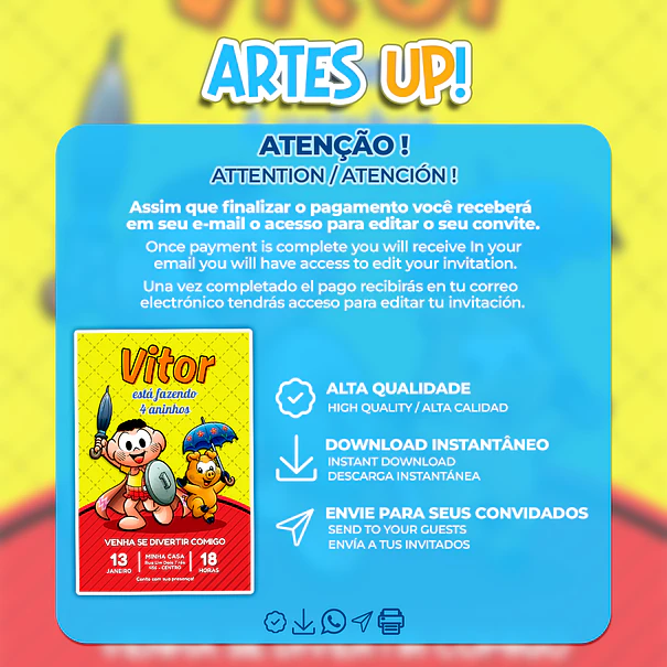 Invitación de cumpleaños de Cascão 2