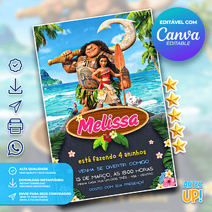 Invitación de cumpleaños de Moana