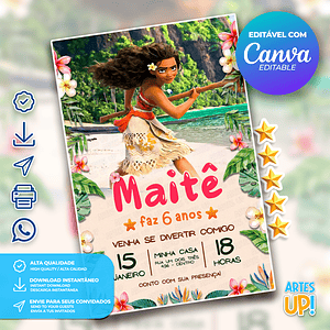 Invitación de cumpleaños de Moana